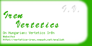 iren vertetics business card